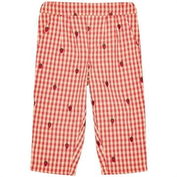 Flöss Bukser - Molly Pants - Berry Gingham - Jordbær